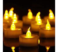 YHY Candele a LED 50pcs Lumini da Tè Tealight Elettrica Luce Calda Senza Fiamme con Batterie Adatte per Decorazione di Casa, Compleanno, Matrimonio, Natale, Halloween ecc