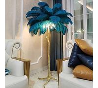 YHYAI Lampada da Terra a LED di Lusso con Piume di Struzzo, Illuminazione in Resina dimmerabile per Camera da Letto, Ufficio, casa e corridoio, Design Elegante per la Lettura e l'atmosfera
