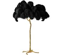 YHYAI Lampada da Terra a LED di Lusso con Piume di Struzzo, Illuminazione in Resina dimmerabile per Camera da Letto, Ufficio, casa e corridoio, Design Elegante per la Lettura e l'atmosfera