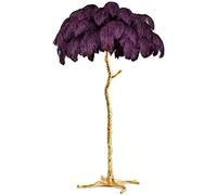 YHYAI Lampada da Terra a LED di Lusso con Piume di Struzzo, Illuminazione in Resina dimmerabile per Camera da Letto, Ufficio, casa e corridoio, Design Elegante per la Lettura e l'atmosfera
