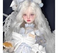 YHYQiFei BJD - Parrucca per bambole alla moda, capelli lunghi e ricci naturali, capelli mossi, capelli lisci, per bambole BJD da 1/3 1/4 1/6 (capelli ricci ondulati bianchi 1/3)