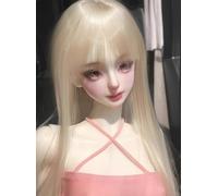 YHYQiFei BJD - Parrucca per bambole, capelli lunghi e morbidi, capelli ricci naturali, capelli ondulati, capelli lisci, per bambole BJD da 1/3 1/4 1/6 (capelli lisci dorati 1/3)