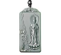 YHYQiFei Hetian Jade Natural nefrite jade quan yin Ciondolo Amuleto intagliato a mano Buona fortuna Amuleto Giada Gioielli Feng Shui cinese, Giada etiana, Ciondolo in giada hetian nefrite naturale