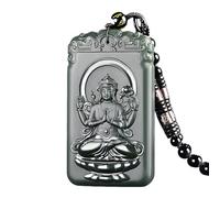 YHYQiFei Hetian Jade Natural nefrite jade quan yin Ciondolo Amuleto intagliato a mano Buona fortuna Amuleto Giada Gioielli Feng Shui cinese, Giada etiana, Ciondolo in giada hetian nefrite naturale