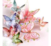 YianHien Biglietto Auguri Compleanno Romantico 3D, Belle Cartoline con Farfalla Pop-Up per Moglie, Fidanzata, Madre, Sorelle, Perfetto come Regalo per la Festa della Mamma, Anniversari, San Valentino