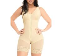 YIANNA Body Modellante Donna Pancera Contenitiva Guaina Modellante Contenitivo Intimo Snellente Shapewear Bodysuit Corsetto Dimagrante Beige L 7275