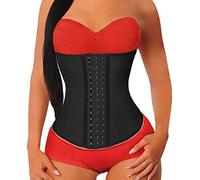 YIANNA Corsetto Donna Dimagrante Modellante Pancera Stringivita Corpetto Latex Waist Trainer Bustino Body Shaper Contenitivo Nero U37G M