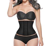 YIANNA Corsetto Donna Stringivita Pancia Piatta Bustino Modellante Pancera Body Shaper Latex Waist Trainer Contenitivo Corpetto Nero Size S 110206