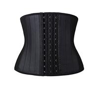 YIANNA Danna Corsetto Dimagrante Latex Waist Trainer Corset Nero Bustino Modellante Corpetto Stringivita con 25 ossa d'acciaio, UK-YA110299-Black-XL