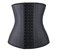 YIANNA Donna Corsetto Stringivita Modellante Pancera Contenitiva Bustino Snellente Intimo Pancia Piatta Fascia Latex Waist Trainer Nero 1210 XL