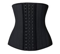 YIANNA Donna Corsetto Stringivita Modellante Pancera Contenitiva Bustino Snellente Intimo Pancia Piatta Fascia Latex Waist Trainer Nero XS 20173