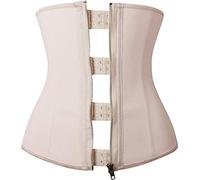 YIANNA Donna Corsetto Stringivita Modellante Waist Trainer Dimagrante Bustino Modellante Corpetto Corset Pancera Snellente Latex Beige con Cerniera 2219 M