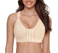 YIANNA Donna Post Operatorio Reggiseno Sportivo Chiusura Frontale Senza Ferretto Mastoplastica Reggiseni Contenitivo Sports Bra Beige,128 Size L