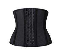 YIANNA Latex Corsetto Dimagrante Dimagrante Body Shaper Corpetto Nero Traspirante Bustino Modellante per le donne di corto torso, UK-YA110266-Black-2XL