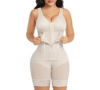 YIANNA Overbust Fajas Colombianas Shapewear per Le Donne Controllo della Pancia Body Shaper Cintura Post Chirurgia Compressione Indumento, 1-Beige, Large