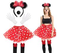 Yi'antai Costume Topo da Donna, Minni Costume Carnevale Donna, Costume da Maus Mouse, Costume da Topo da Donna per Donna, Costumes da Topoo per Adulti, Minni Costume Donna (A)