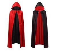 Yi'antai Halloween Mantello Vampiro, Reversibile Mantello Vampiro, Mantello con Cappuccio Mantello Nero Rosso per Cosplay The Witcher Vampirina Halloween Carnevale Masquerade Bambino o Adulto, 170cm
