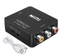 Yiany Adattatore da HDMI a RCA, Convertitore da HDMI a AV, 1080P HDMI a 3RCA audio video composito CVBS per TV HD, PC, laptop, Xbox, VHS, VCR, lettori DVD, Supporto PAL/NTSC