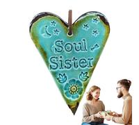Yianyal Ornamenti 'amicizia per le donne amiche | Ciondolo Souvenir in ceramica della sorellanza | Regalo di compleanno di decorazione di Natale per la migliore amica, sorelle, anime gemelle