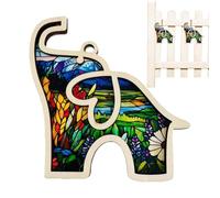 Yianyal Ornamenti di elefanti per la fratellanza, amicizia Ornamento di elefante | Pendente di elefante in legno con carta di storia - Aggiunta stagionale, decorazione speciale per i migliori