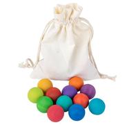 Yianyal Palla Arcobaleno In Legno | 12 Pezzi Pallina Classificazione Colori - Giocattolo Educativo per Conteggio e Ordinamento per Colore per Afferrare per Bambini Piccoli con Attività di Gioco a Casa