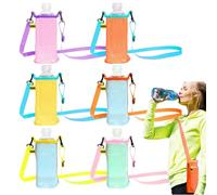 Yianyal Set di 6 contenitori a rete per bottiglie d'acqua, con cinghia regolabile, per viaggi, arrampicata, sport, Attributo singolo, Refer to description, Unisex