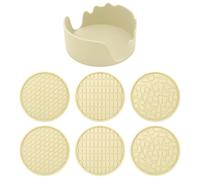 Yianyal Sottobicchiere per bevande, sottobicchiere per tavolino da caffè, set di sottobicchieri per bevande | 6 sottobicchieri rotondi moderni in silicone, sottobicchieri isolanti termici