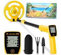 YIAZIM Metal detector per bambini, rilevatore di metalli ricaricabile tramite USB, bobina di ricerca impermeabile da 18,7 cm, manico leggero da 24"-35" con display LCD per esplorazioni all'aperto