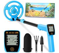 YIAZIM Metal detector per bambini, rilevatore di metalli ricaricabile tramite USB, bobina di ricerca impermeabile da 18,7 cm, manico leggero da 24"-35" con display LCD per esplorazioni all'aperto