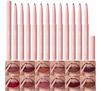 YIBABY 12 Pz Matita Labbra Matte Set, Lipliner Pencil Impermeabile, No Transfer, Non Scololorisce e Non Sbava, Altamente Pigmentate, Cremosa e Liscia per Contornare le Labbra
