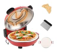 YIBAKE Forno Elettrico per Pizze, Pizza 4' Minuti, Φ 31cm Piastra Pietra Ceramica, Max 420℃ Forno Pizza con 5 livelli di cottura, inkl. Pala per Pizza, Raschietto e Ricette