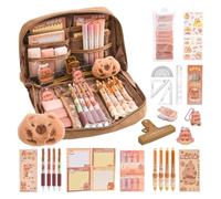 YIBEBE Kit di Forniture Scolastiche Capibara con Astuccio: Capybara Grazioso Set Regalo per Bambini e Scolari - Organizzato per Regali di Ritorno a Scuola Arte per Ufficio Scolastico (Orange)