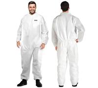 YIBER Tute Protettive Monouso Hazmat | Copertura Totale 7 Taglie, Molteplici Specifiche | Materiale PPSB Robusto, Pellicola PE | Sicure per Innumerevoli Applicazioni - XL, Bianco, 1