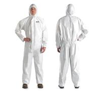 YIBER Tute Protettive Monouso Hazmat | Tute Protettive a Copertura Totale in 7 Taglie con Sicure per Innumerevoli Applicazioni, 3XL, Bianco, 1