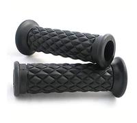Yibid Motorcycle 7/8" Hand Grips Non Slip Rubber Open Bar End Thruster Grips Comfort Grip for 22mm 7/8 inch Handlebar Custom Racer Sport Street Bikes (Balck Grips)