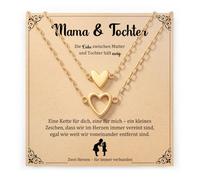 YIBONIKA 2 collane a forma di cuore per mamma e figlia, regalo per mamma e | Set di collane a forma di cuore abbinate, regalo per la festa della mamma e il compleanno, Natale, inizio della scuola