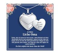 YIBONIKA Ciondolo a forma di cuore con scomparto segreto per donne, gioiello con incisione come regalo per mamma, nonna, zia, nipote, figlia, sorella, regulär, Acciaio inossidabile, Non pietra