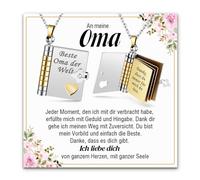 YIBONIKA Regali per figlia, mamma, nonna, tesoro, 6 pagine, apribile, catena con incisione per te, regalo di Natale, San Valentino, compleanno, festa della mamma, regular, Metallo, Non pietra preziosa