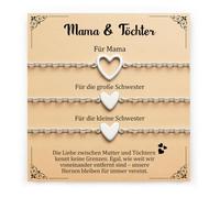 YIBONIKA Set di 2/3 braccialetti per mamma e figlia, regalo per la festa della mamma e il compleanno, Natale, inizio della scuola, con scatola, Acciaio inossidabile