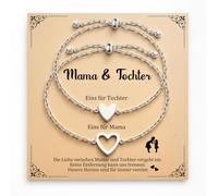 YIBONIKA Set di 2 bracciali a forma di cuore, ideale come regalo per la festa della mamma e figlia, nonna e nipote, zia e nipote, regalo per la festa della mamma e il compleanno, con scatola
