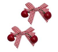 YIBOZI Confezione da 2 fermagli per capelli a scacchi con ciliegie con impugnatura in metallo, antiscivolo, graziose mollette per ragazze e donne da indossare tutti i giorni