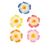 YIBOZI Confezione da 5 fermagli per capelli a forma di fiore hawaiano, in tessuto morbido, antiscivolo, per feste in spiaggia, vacanze, vari colori