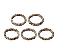 YIBOZI Elastici in gomma ad alta elasticità, confezione da 5 pezzi, ad alta elasticità, con stampa, delicati elastici per capelli in tessuto antiscivolo, per donne e ragazze, per lo styling quotidiano