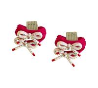 YIBOZI Elastico per capelli con fiocco floreale, 2 pezzi, in resina, antiscivolo, leggero, accessorio per capelli per donne e ragazze