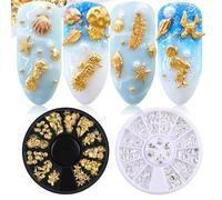 YIBOZI Estate Nail Art Paillettes Glitter Nail Art Decalcomanie 3D Telaio in Metallo per Shell Sea Stella Marina Borchie sulle Unghie Fascino FAI DA TE