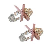 YIBOZI Fermaglio per capelli 2 pezzi con strass scintillanti fiocco clip per capelli per donna elegante lega forcine moda fermagli per feste matrimonio uso quotidiano