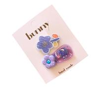 YIBOZI Fermaglio per capelli, 2 pezzi per ragazze con stampa floreale scintillante glitter design morbido clip laterale per bambini accessori da indossare tutti i giorni