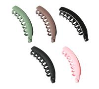 YIBOZI Fermaglio per capelli a banana, 5 pezzi, con stampa leopardata vintage, per donne, antiscivolo, pratico accessorio per capelli sottili