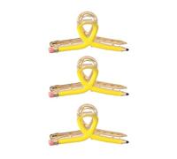 YIBOZI Fermaglio per capelli a forma di matita, 3 pezzi, a forma di matita, per insegnanti, accessori per aule scolastiche, accessori per lo styling dei capelli, accessorio per lo styling dei capelli