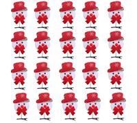 YIBOZI Fermaglio per capelli natalizio per bambini, con paillettes, clip a molla con fiocchi di neve e renna, 20 pezzi